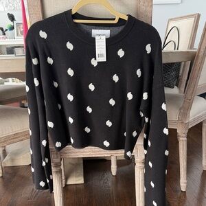 Current/Elliott Black and White Polka Dot Sweater